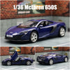 1/36 McLaren 600LT Toy Car For Children RMZ City Diecast Miniature Vehicle Model Super Pull Back Car Collection Gift for Boys