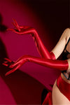 Oil Glossy Satin Smooth Five-Finger Long Elbow Gloves High-Stretch Luxury Evening Gloves