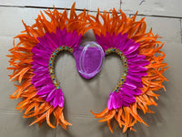 Two-Tone Feather Wing Backpiece Stage Costume Accessory