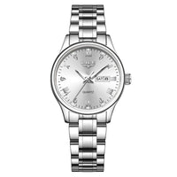 Women's Black Stainless Steel Diamond Dial Quartz Watch