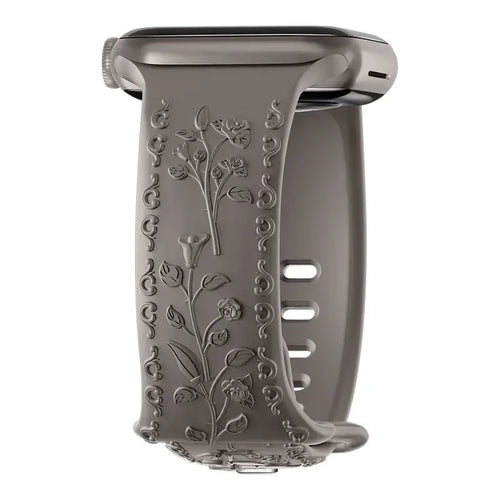 Apple Watch Silicone Band - Floral Engraved - Stylish Design