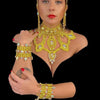 Yellow Rhinestone Showgirl Jewelry Set