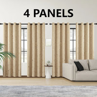 4PCSBlackout Curtains Grommet Thermal Insulated Room Darkening  With Circle And Dots Foil Printed For Bedroom