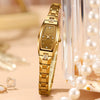 Women's Gold Stainless Steel Diamond Dial Dress Watch
