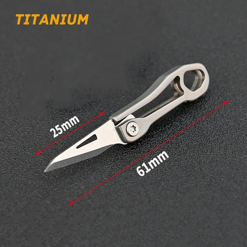 Titanium Alloy TC4 Mini Folding Knife EDC Portable Keychain Pendant Knife Express Unpacking Pocket Knife Gift EDC Tool