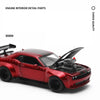 CCA 1/36 Dodge Challenger SRT Hellcat Assembled Modified Toy Car Model For Boys Kid Diecast Metal Free Wheels Collection Gift