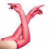Ultra-Thin 1D Dot Oil Shiny Opera Length Gloves Sheer Glossy Performance Gloves