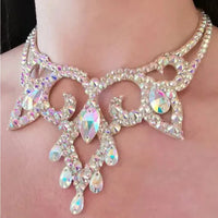 AB Rhinestone Water Drop Necklace