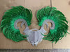 Showgirl Feather Wing Backpiece with Rhinestone Scroll Frames