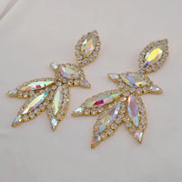 AB Gold Rhinestone Crystal Necklace & Earring Set