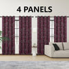 4PCSBlackout Curtains Grommet Thermal Insulated Room Darkening  With Circle And Dots Foil Printed For Bedroom