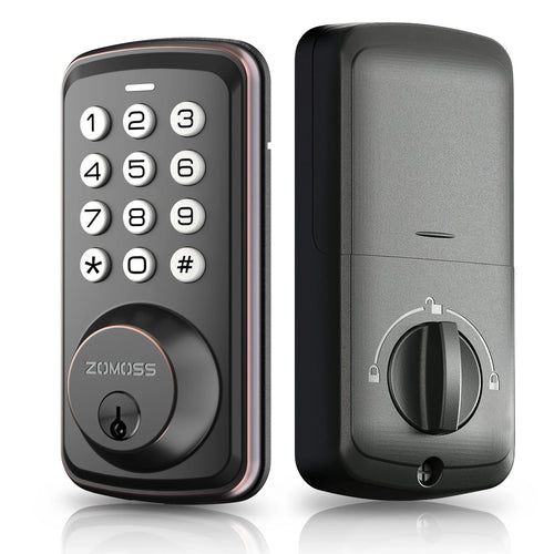 ZOMOSS Smart Keypad Door Lock,Digital Code Keyless Entry With Anti-Peeking Password, Auto Lock, And Easy Installation