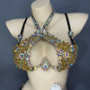 Sparkly Crystal Wire Bra Halter Top Samba Carnival Costume