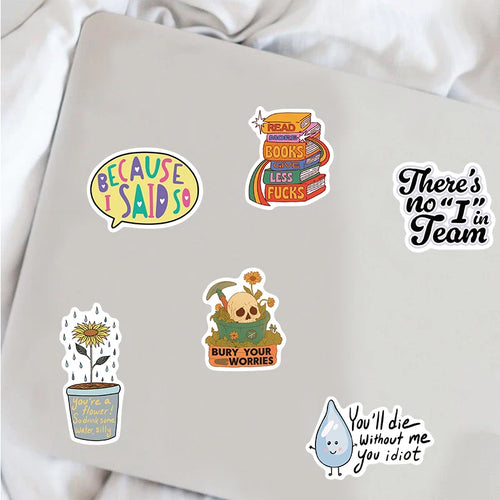 50PCS Sarcastic Sticker Aesthetic Kawaii Scrapbook Graffiti Decoration Laptop Luggage Phone Skateboard  Waterproof DIY Sticker