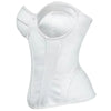 Overbust Corset Bustier Top Built-In Bra Cup Lace-Up Waist Cincher