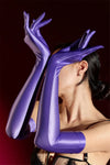 Oil Glossy Satin Smooth Five-Finger Long Elbow Gloves High-Stretch Luxury Evening Gloves