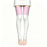 PU Faux Leather Patchwork Thigh-High Open-Foot Boot Stockings