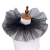 Fluffy Mesh Clown Ruff Collar & Vintage Masquerade Circus Costume Accessory
