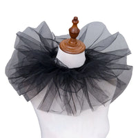 Fluffy Mesh Clown Ruff Collar & Vintage Masquerade Circus Costume Accessory