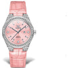 Women's Crystal Bezel White Leather Strap Watch Quartz Date