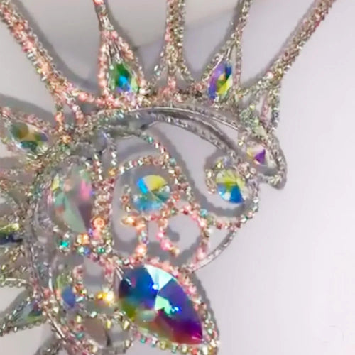 Luxury Peacock Rhinestone Statement Crown – Oversized Crystal Headpiece & Show-Stopping Hair Jewelry for Fashion Shows, Galas & Festivals