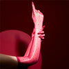 Ultra-Thin 1D Dot Oil Shiny Opera Length Gloves Sheer Glossy Performance Gloves