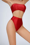 High-Waist Oil Glossy Sheer G-String Thong Satin Smooth Seamless Briefs