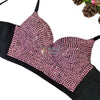 Colored Rhinestone Longline Costume Bra