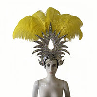 The Stardust Majestic Feather Crown – Carnival & Cabaret Stage Headdress