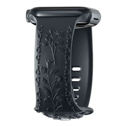 Apple Watch Silicone Band - Floral Engraved - Stylish Design