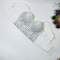 Diamond Mesh Studded Bustier Corset Crop Top High Street Evening Bralette