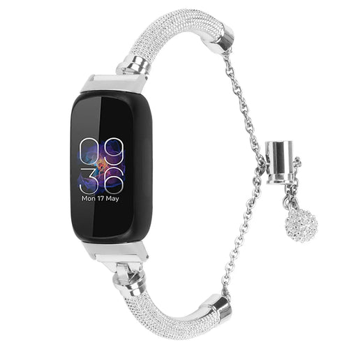 Fitbit Inspire 2, 1, HR Stainless Steel Band - Durable Metal Strap