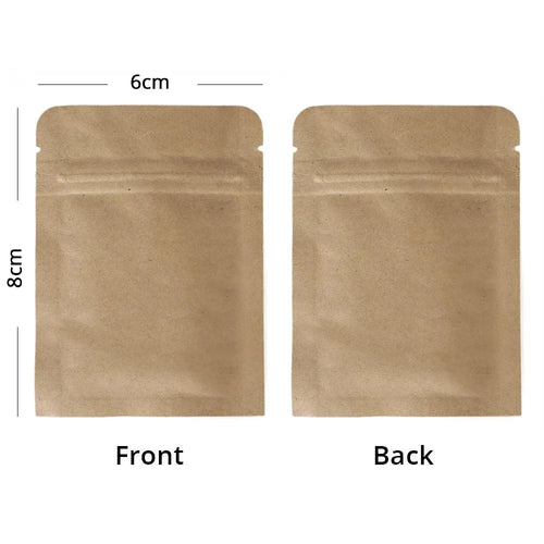 Zip Lock Mylar Packaging Bags with Tear Notch,Multi Sizes Smell Proof Kraft Paper Bags,Heat Sealing Ziplock Pouches,Eco-friendly