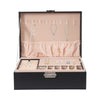 Jewelry Box Double Lock Leather Jewelry Box PVC Large Storage Case Ring Box Organizer Classic Jewelry Display Case Holder