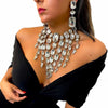 Square Rhinestone Crystal Tassel Fringe Jewelry Set