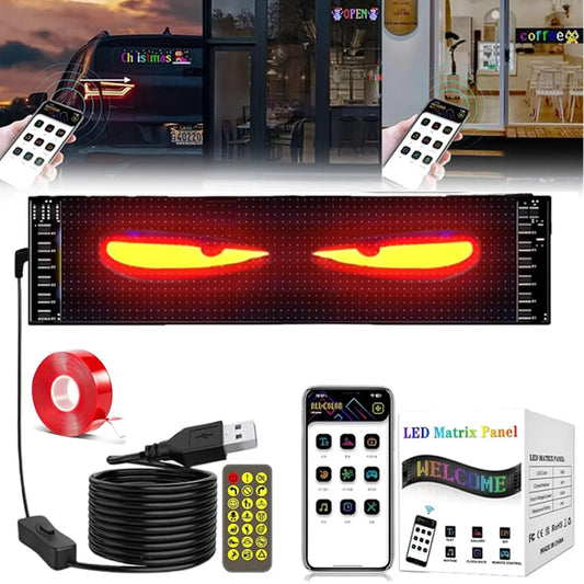 RGB Car Devil Eyes Light Led Soft Screen DIY Car Windshield Dynamic Eyes Light Flexible Matrix Screen Smart Phone App Control