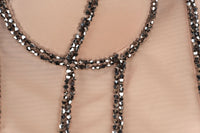 Pearl Beaded Bustier Corset Crop Top Push-Up Evening Party Camisole