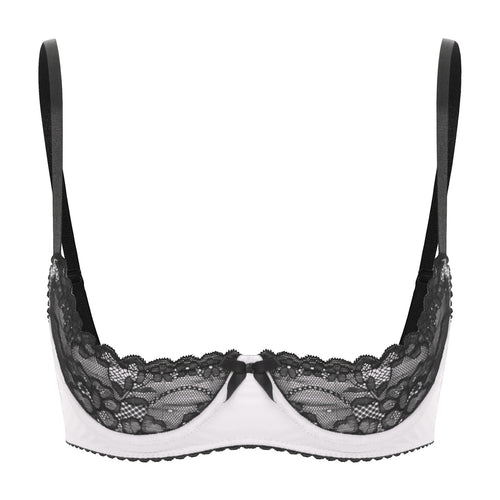 Lace Underwire Half-Cup Balconette Bra