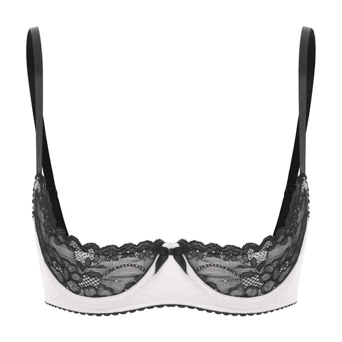 Lace Underwire Half-Cup Balconette Bra