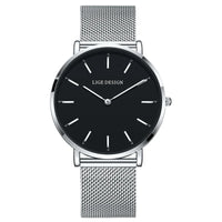 Women's Pink Dial Mesh Band Slim Stainless Steel Watch
