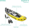 68307EP Explorer K2 Inflatable Kayak Set: Includes Deluxe 86in Aluminum Oars and High-Output Pump – SuperStrong PVC – Adjustable