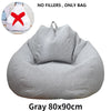 Lazy Sofa Cover Comfortable Large Bean Bag Cover without Filler for Home Bedroom Adults Kids Soft Tatami Chairs Covers Beanbags