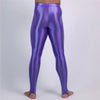 Men's Oil Glossy Sheer High-Stretch Pencil Pants Satin Smooth Leggings