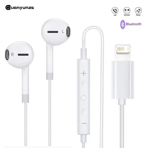 In Ear Earphones For Apple iPhone 16 15  14 13 12 11 Stereo Sound Wired Earbud Bluetooth-compatible Headset 3.5mm For all phone