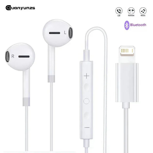 In Ear Earphones For Apple iPhone 16 15  14 13 12 11 Stereo Sound Wired Earbud Bluetooth-compatible Headset 3.5mm For all phone