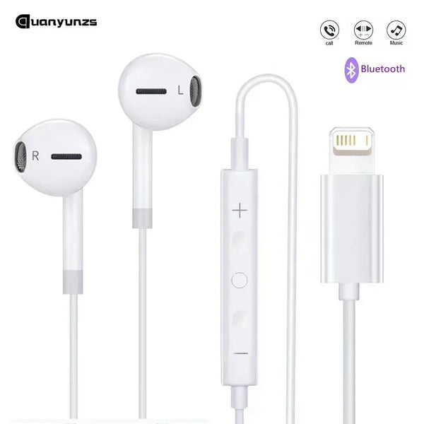 In Ear Earphones For Apple iPhone 16 15  14 13 12 11 Stereo Sound Wired Earbud Bluetooth-compatible Headset 3.5mm For all phone