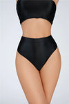 High-Waist Oil Glossy Sheer G-String Thong Satin Smooth Seamless Briefs