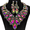 Rhinestone Drop Necklace & Earring Set