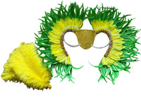 Two-Tone Feather Wing Backpiece Stage Costume Accessory
