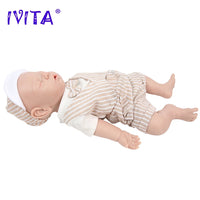 IVITA WB1528 43cm 2508g 100% Full Body Silicone Reborn Baby Doll Realistic Male Baby Toys with Clothes for Children Dolls Gift